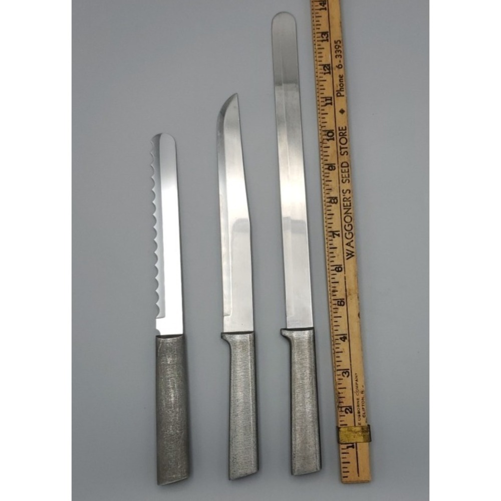 Rada Cutlery Knife Set of 3, 1 Serrated 2 Straight Slicer Meat & Bread Knives